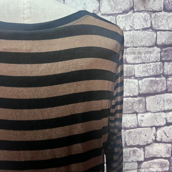 Chico's Travelers Black & Brown Round Neck Top Size XL - Picture 6 of 8